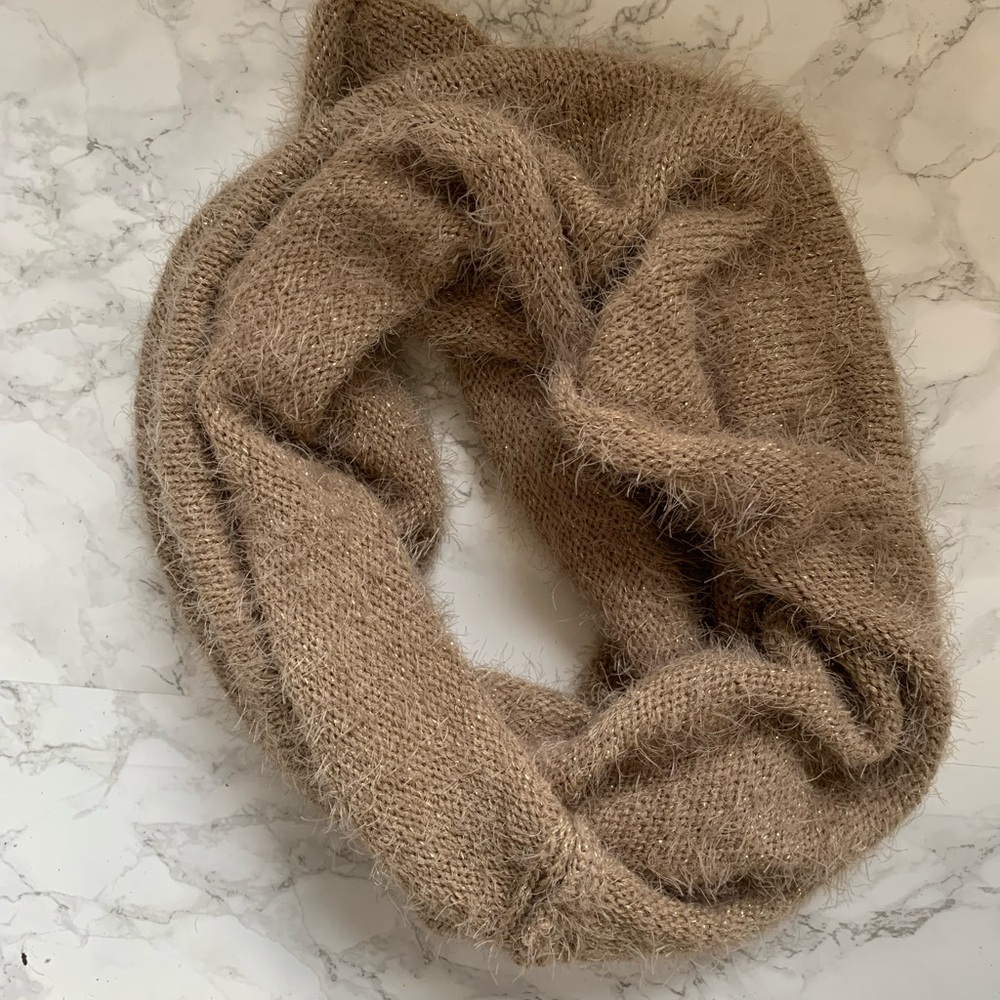 Beige with gold flecks neck scarf